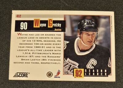 1992-93 Score #412 Wayne Gretzky - Thumbnail 2