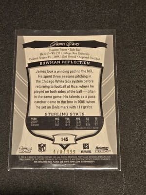 2009 Bowman Sterling #145 James Casey #/999 - Thumbnail 2