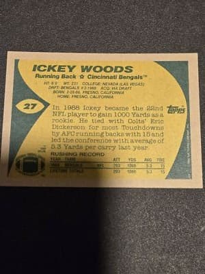 1989 Topps #27 Ickey Woods - Thumbnail 2