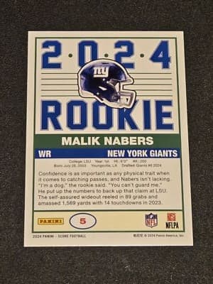 2024 Score #5 Malik Nabers 35th Anniversary Rookies - Thumbnail 2