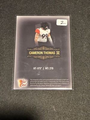 2022 Wild Card Matte #MB-11 Cameron Thomas Black auto #/99 - Thumbnail 2