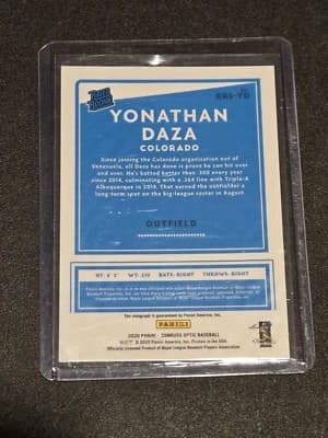 2020 Donruss Optic #RRS-YD Yonathan Daza Rated Rookies Signatures - Thumbnail 2