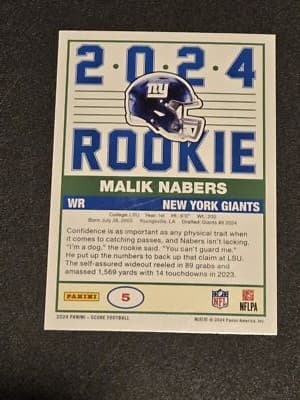 2024 Score #5 Malik Nabers 35th Anniversary Rookies Red - Thumbnail 2