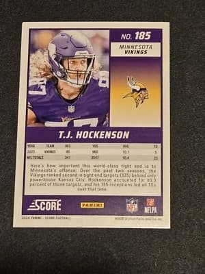 2024 Score #185 T.J. Hockenson Green - Thumbnail 2