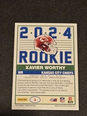 2024 Score #1 Xavier Worthy 35th Anniversary Rookies Red - Thumbnail 2