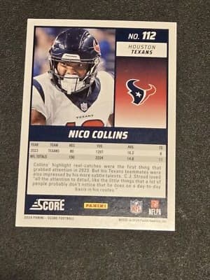 2024 Score #112 Nico Collins Red - Thumbnail 2