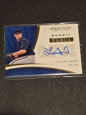 2018 Panini Immaculate Collection Lucas Sims Rookie Debut Signatures #/99 - Image 1