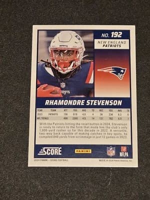2024 Score #192 Rhamondre Stevenson Red - Thumbnail 2