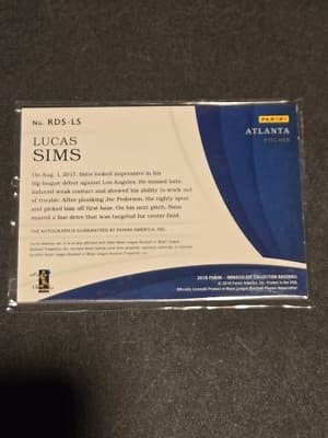 2018 Panini Immaculate Collection Lucas Sims Rookie Debut Signatures #/99 - Thumbnail 2