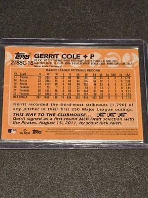2023 Topps Gerrit Cole 1988 Topps Baseball 35th Anniversary Chrome (Series Two) - Thumbnail 2