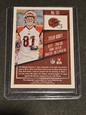 2015 Panini Contenders #131a Tyler Kroft White jersey - Thumbnail 2