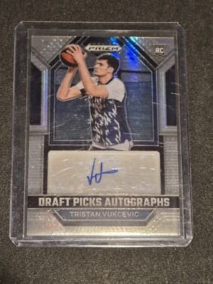 2023 Panini Prizm Draft Picks #DPA-TVK Tristan Vukcevic Draft Picks Autographs - Image 1