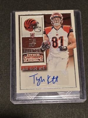2015 Panini Contenders #131a Tyler Kroft White jersey - Image 1