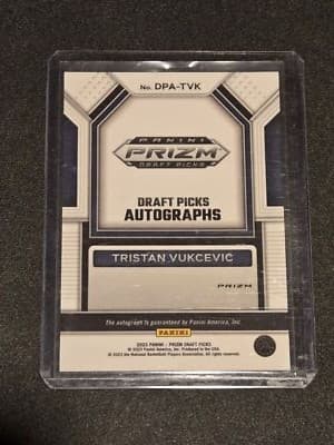 2023 Panini Prizm Draft Picks #DPA-TVK Tristan Vukcevic Draft Picks Autographs - Thumbnail 2