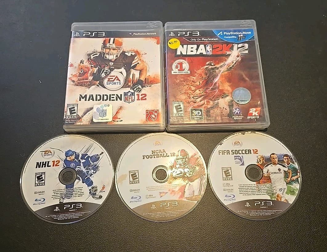 Lot Of 5 2012 Sports Games For Ps3 - Image 1