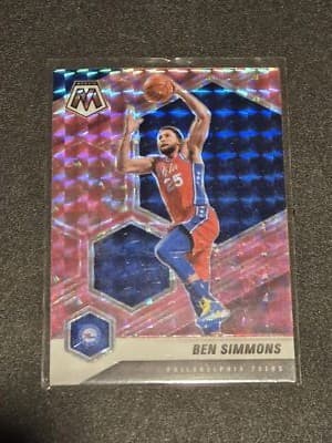 2020-21 Panini Mosaic #104 Ben Simmons Mosaic Camo Pink - Image 1