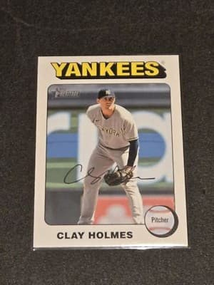 2024 Topps Heritage #115 Clay Holmes White Border - Image 1