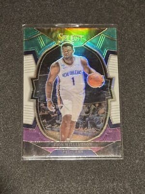 2022-23 Panini Select #24 Zion Williamson Green White Purple Prizms - Image 1