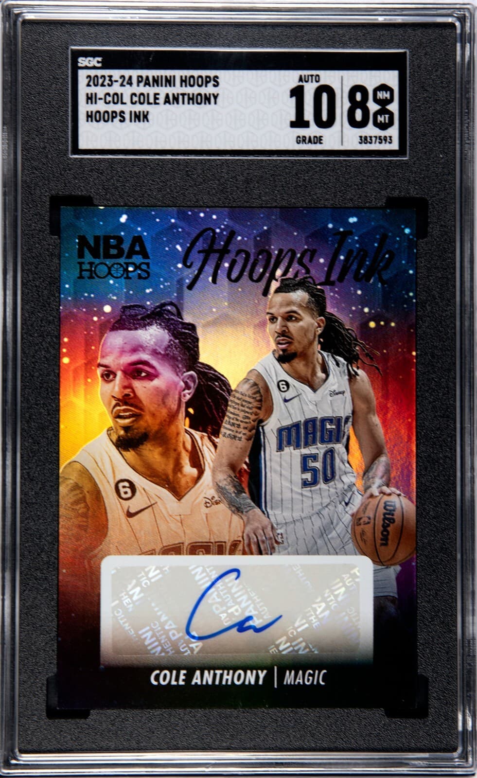 2023-24 cole anthony hoops ink auto graded by SGC With A 8 / 10 auto - Image 1