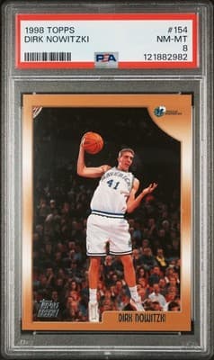 1998-99 Topps #154 Dirk Nowitzki Rookie PSA 8 - Image 1