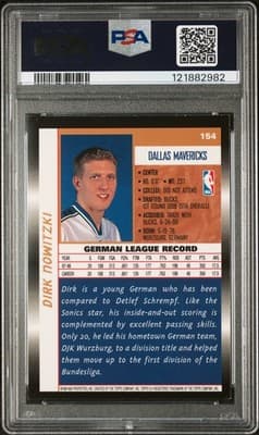 1998-99 Topps #154 Dirk Nowitzki Rookie PSA 8 - Thumbnail 2