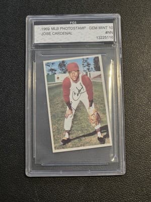 1969-70 MLB/MLBPA Baseball Stars Photostamps #NNO Jose Cardenal Graded FGS 10 - Image 1