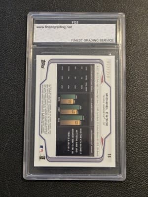 2014 Bowman Chrome #18 Michael Choice Blue Refractor FGS 10 #/250 - Thumbnail 2