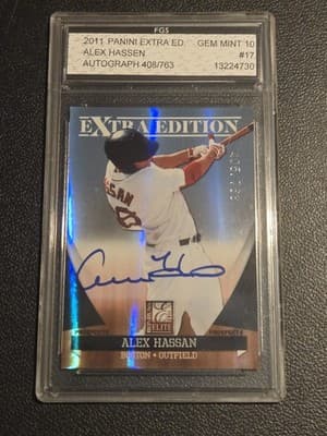 2011 Donruss Elite Extra Edition Alex Hassan Prospects Signature FGS 10 #/763 - Image 1