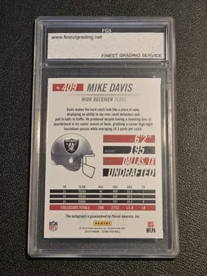 2014 Score #409 Mike Davis Rookie Signatures Blue FGS 10 - Thumbnail 2