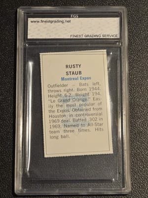 1971 Dell Today's Team Stamps #NNO Rusty Staub FGS 10 - Thumbnail 2