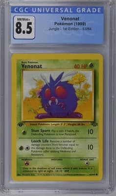 Jungle #63/64 Venonat 1st Edition (1999) CGC 8.5 - Image 1