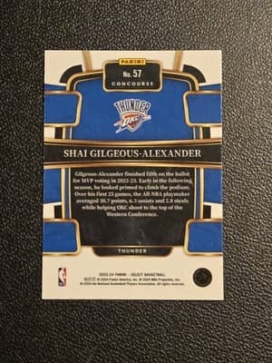 2023-24 Panini Select #57 Shai Gilgeous-Alexander Blue Prizms - Thumbnail 2