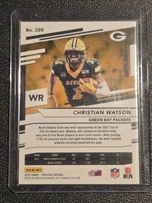 2022 Panini Prestige #399 Christian Watson Xtra Points Diamond - Thumbnail 2