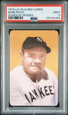 1973 Smithsonian Museum Playing Cards Babe Ruth Queen of Spades PSA 9 - Image 1