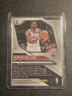 2024-25 Panini Prizm #68 Patrick Williams Prizms Black White - Thumbnail 2