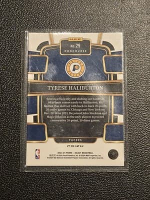 2023-24 Panini Select #29 Tyrese Haliburton Blue (Retail Base) - Thumbnail 2