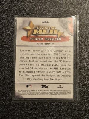 2025 Topps Update #SMLB-74 Spencer Torkelson Stars of MLB - Thumbnail 2