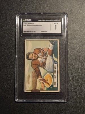 1951 Bowman #66 Robert Nussbaumer CGC 1 - Image 1