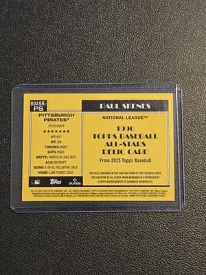 2025 Topps Paul Skenes 1990 Topps Baseball 35th Anniversary All-Stars Relics - Thumbnail 2