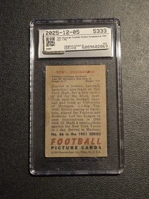 1951 Bowman #66 Robert Nussbaumer CGC 1 - Thumbnail 2