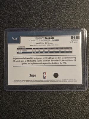 2025-26 Topps #71 Tidjane Salaün Gold #/2025 - Thumbnail 2