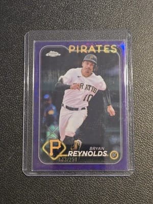 2024 Topps Chrome #146 Bryan Reynolds Purple MLB Refractors #/250 - Image 1