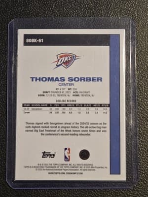 2025-26 Topps #80BK-61 Thomas Sorber 1980-81 Topps Basketball - Thumbnail 2