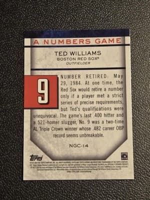 2020 Topps Chrome Update #NGC-14 Ted Williams A Numbers Game - Thumbnail 2