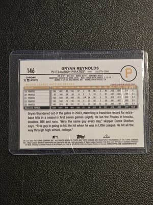 2024 Topps Chrome #146 Bryan Reynolds Purple MLB Refractors #/250 - Thumbnail 2