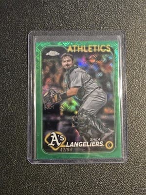 2024 Topps Chrome #205 Shea Langeliers Green MLB Refractors #/99 - Image 1