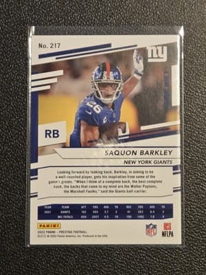 2022 Panini Prestige #217 Saquon Barkley Xtra Points Astral - Thumbnail 2