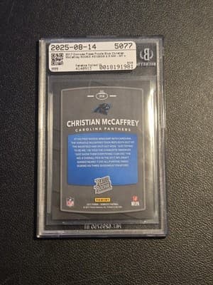 2017 Donruss #318 Christian McCaffrey Press Proof Blue BGS 8.5 RC - Thumbnail 2
