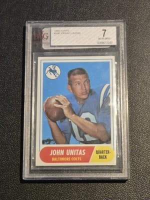 1968 Topps #100 John Unitas BVG 7 - Image 1