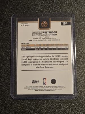 2025-26 Topps #104 Russell Westbrook Pink Holo Foil - Thumbnail 2